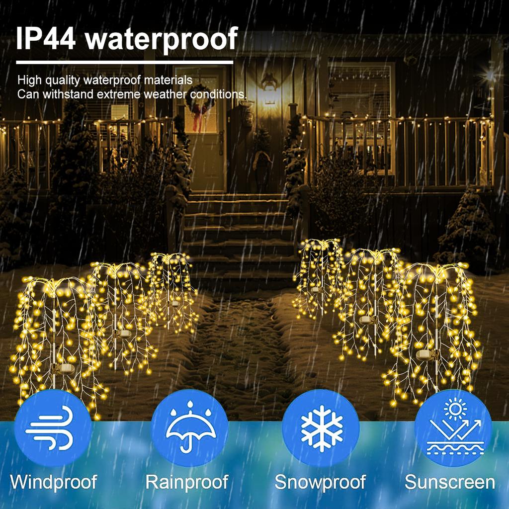 200/100LED Outdoor Solar Feuerwerk Beleuchtung Dekor LED Licht Lichterketten Ramadan Lampe Wasserdichte Lichterketten für Innenhöfe