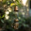 Bronze Finish Kitten Shape Wind Chimes with Durability Nylon Cords Perfect Gift for Kitten Lover Home Decoration