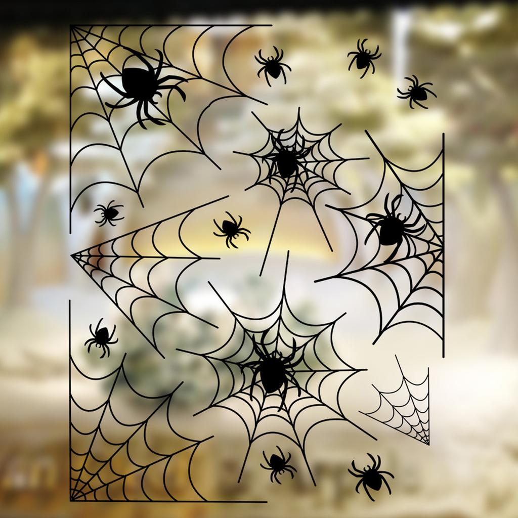 Halloween Spiderweb Wall Sticker Multifunction Decor Sticker Ornament for Home Haunted House Bar Decor Supplies