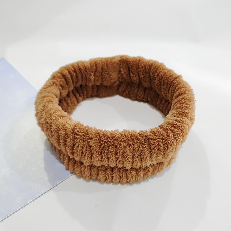Fascia per Lavaggio Viso, Elastico per Lavaggio Viso, Fascia per Capelli da Donna, Peluche Monocolore, Fascia per Capelli da Casa per Trucco, Elastico per Capelli