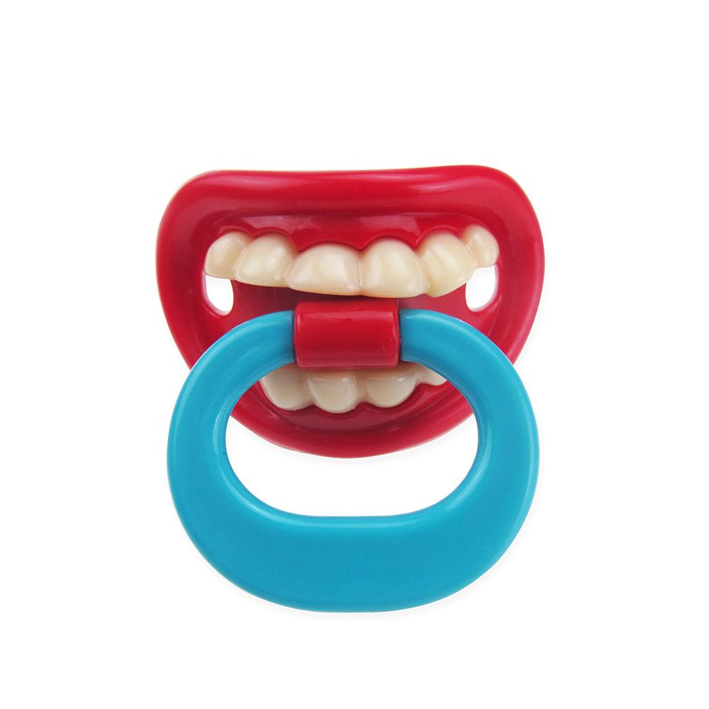 Baby Silicone Pacifier with Goofy Mustache & Teeth - Red Lips, 20 Styles