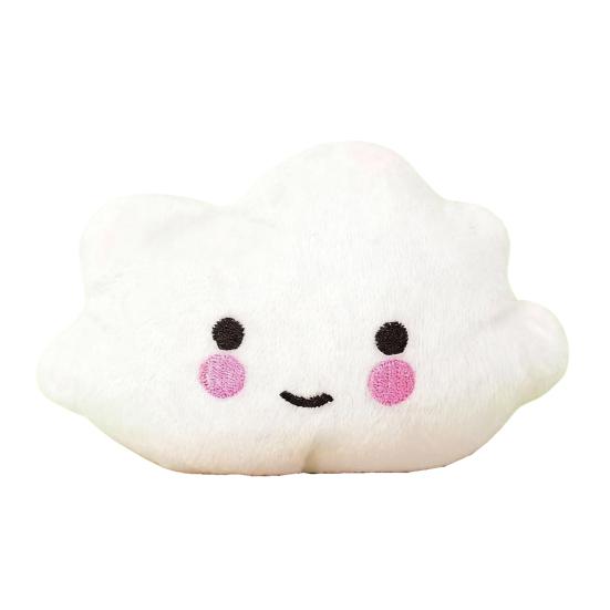 Plush Cloud Dog Toy Squeaky Cute Cloud Dog Chew Toy Soft Puppy Teething Toy for Dogs Solo Entertainment Interactive Play белый