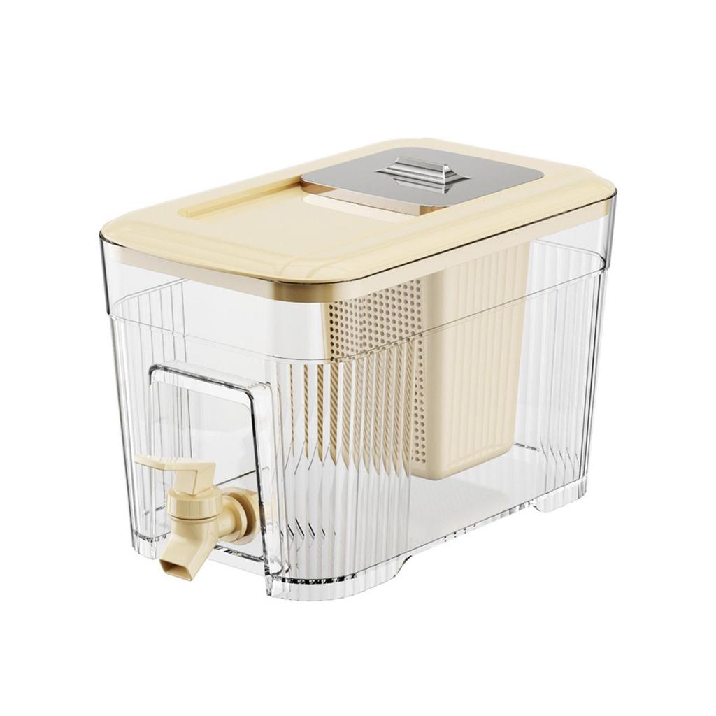 6L Beverage Container for Iced Drinks with Lid Refrigerator