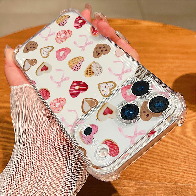 Rosa Schleifenmuster Hülle Für iPhone 17 Pro Max Coque iPhone 16 15 14 13 Pro Max 11 Stoßfest Klar Weiche Silikonhülle