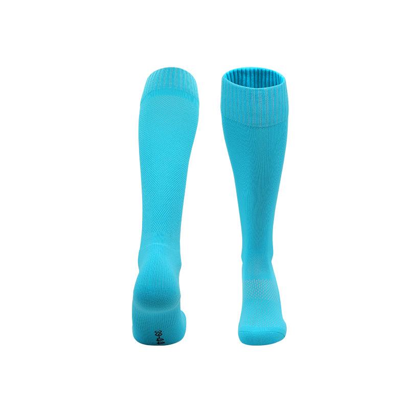 Non-Slip Breathable Football Socks - Solid Color, Sweat-Wicking, Adult Long Sports Socks
