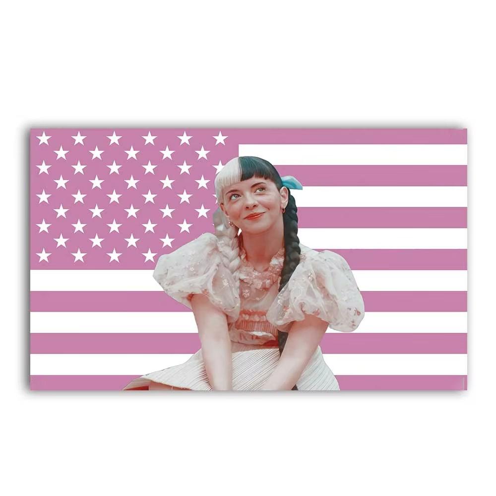 

Melanie Martinez American Flag Tapestry Pop Star Themed Wall Hanging for Home Dorm Party Concert Decor Flat Print 74x94cm(29x37in)