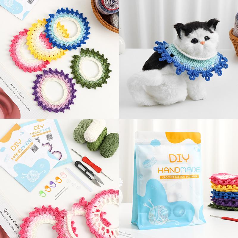 Simple cat collar pet decoration hand-knitted neck scarf collar for dogs and rabbits; saliva towel for dressing