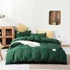 Solstice Home Textile Solid Color Dark Green Bedding Sets Kids Teenage Bedlinen Queen Duvet Cover Pillow Cases Flat Bed Sheet