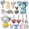 Disney Charms 925 Silver Stitch&Mickey Pendants Bead Fit 3mm Bracelet Or Necklace Women DIY Luxurious Birthday Jewelry Gift