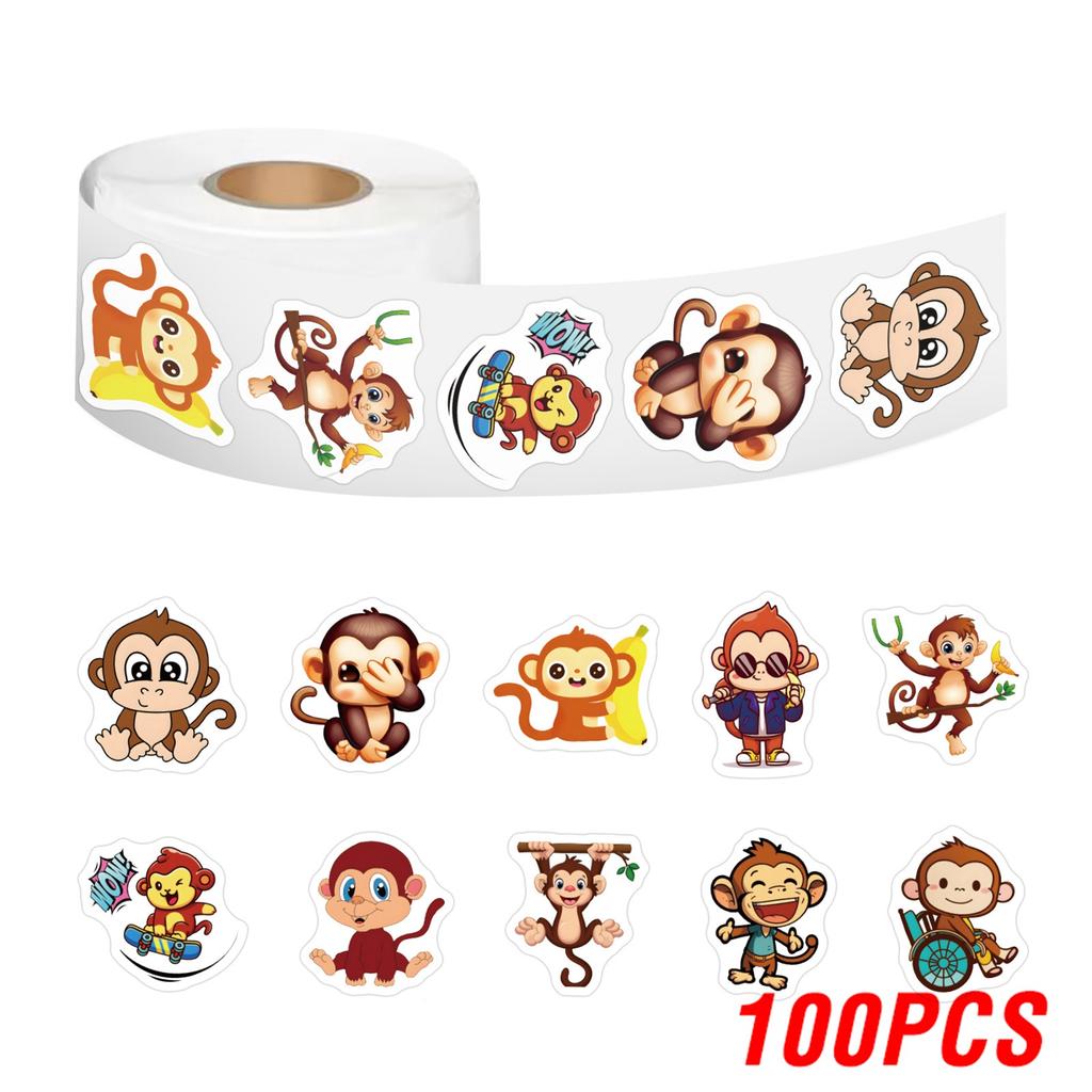100-500pcs Animal Stickers for Kids Scrapbooking Reward Wild Animal Monkey Birthday Party Gift Sealing Sticker Children Toy