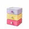 3 Pieces Desktop Drawer Storage Box Compact Stackable Desk Organizer