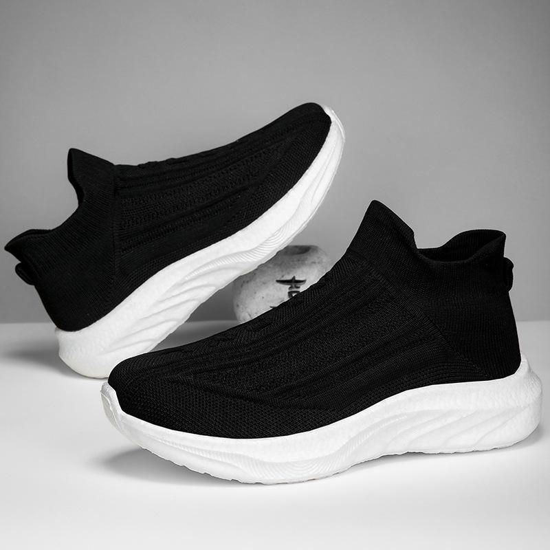 New casual sports shoes men's shoes light running shoes soft-soled lazy shoes couple flying knitting one-pedal women's shoes