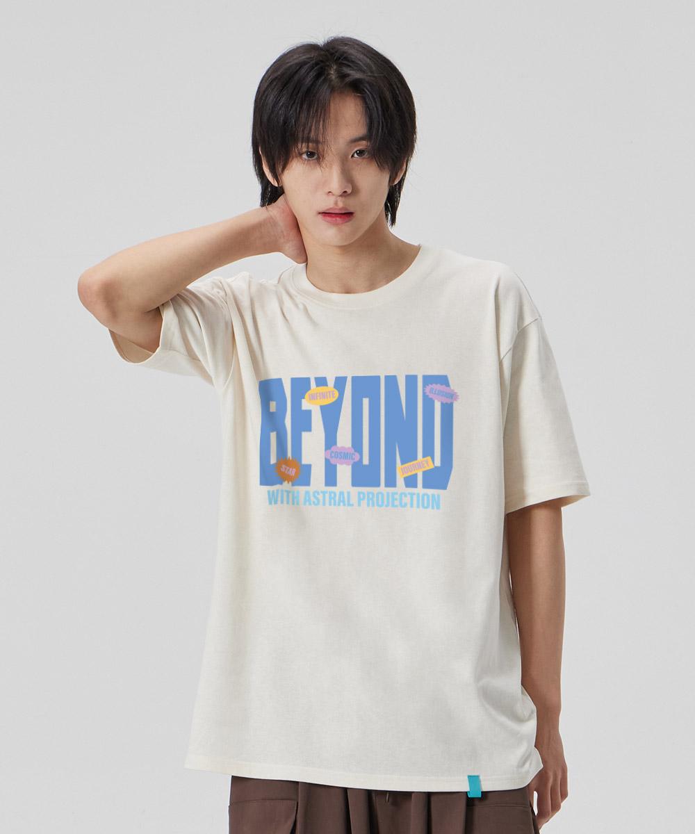 Astral Projection [Beyond With Astral] Cotton Loose Fit Short Sleeve T-Shirt_Buttermilk L
