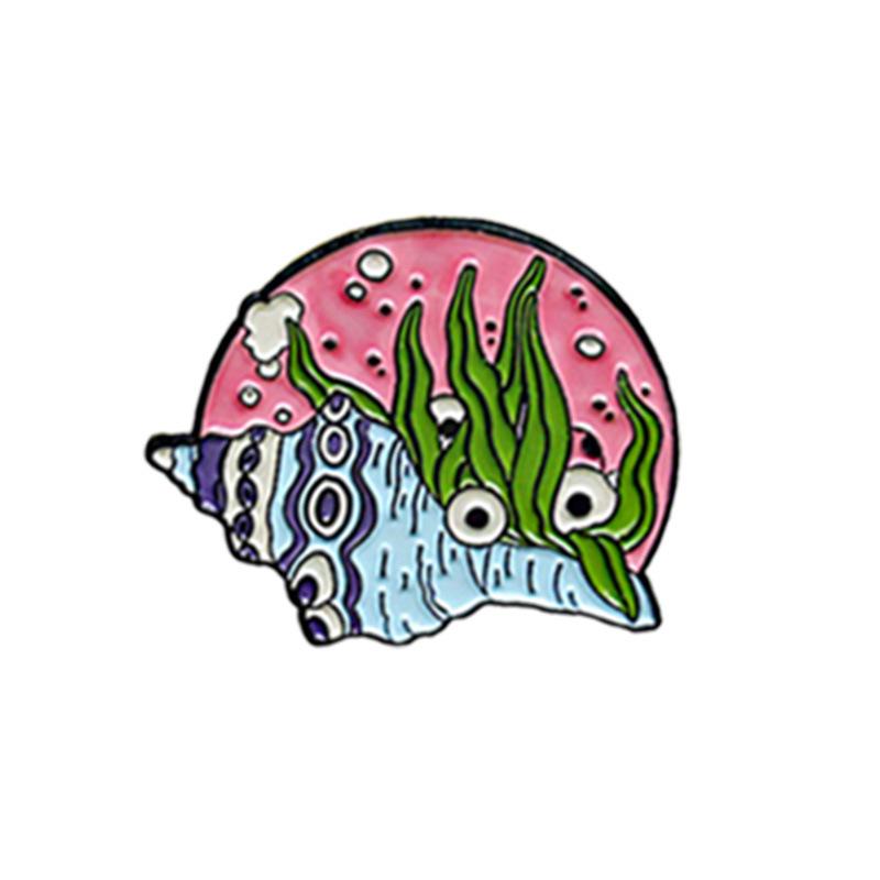 Happy Snail Cartoon Enamel Pin - Snail with Eyes Blowing Bubbles Fashion Badge