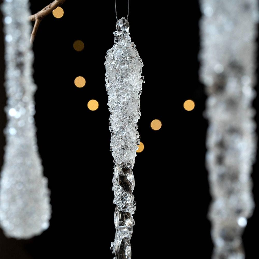 Transparent Christmas Hanging Pendants Water droplet Acrylic Christmas Decorations Hanging Ice Bar Xmas Tree Embellishment