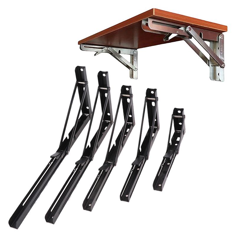 High-Strength Triangle Folding Shelf Bracket made of Cold Rolled Steel, Suitable for Wall and Table Mount, 1/2pcs