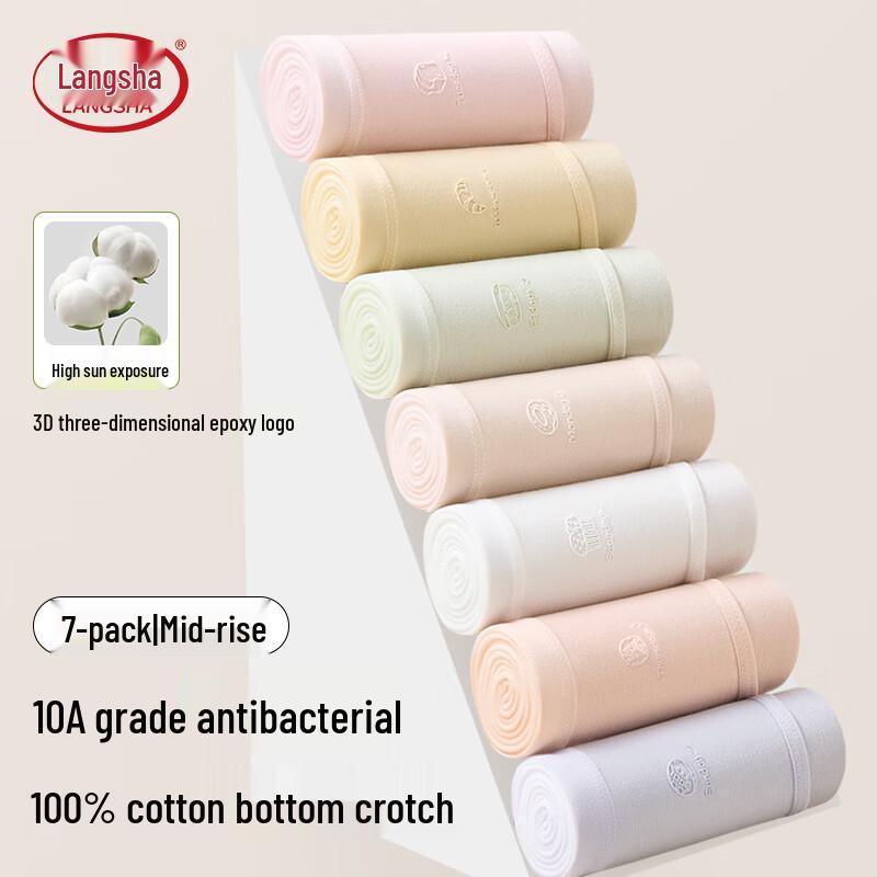 

Женские трусы-слипы Langsha из чистого хлопка со средней посадкой и антибактериальным эффектом (7 шт.) 2XL