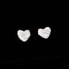 NEw Arrivals OpEn Run HEartball Earring Cracking Diagonal StErling SilvEr Mini E