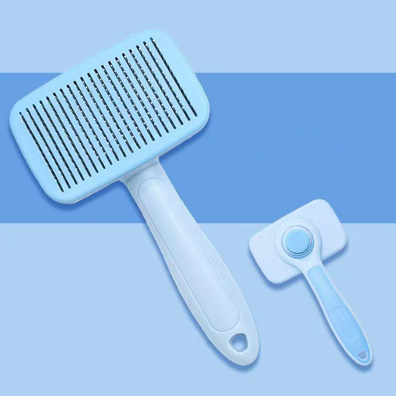 

Самоочищающаяся щетка для собак, расческа для ухода за домашними животными, расчески для удаления шерсти, щетка для плавающей шерсти, щетка для ухода за домашними животными, принадлежности для животных синий