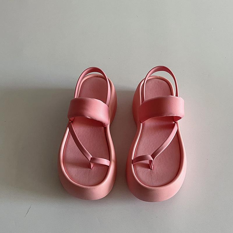 

Fashion Thick-soled slingback beach sandals, Roman sandals, platform sandals 40 розовый
