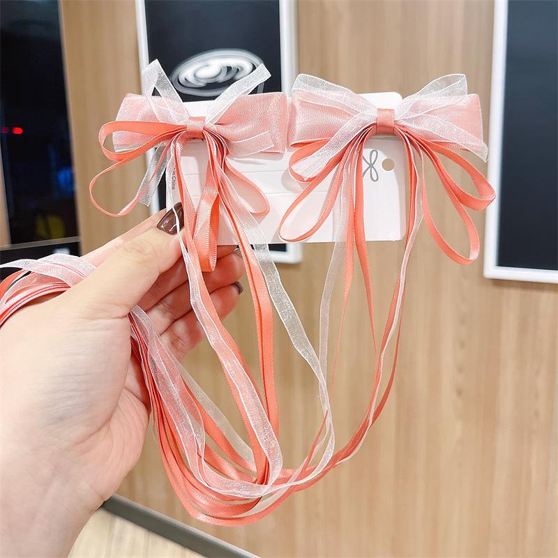 Children's Fairy Bow Ribbon Hairpin: Chinese Style Braided Hair Ornaments for Girls - Hanfu Inspired.