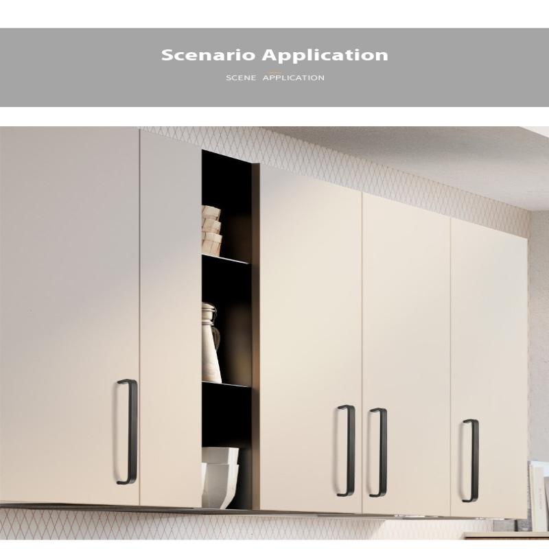 Modern Minimalist Pulls Cupboard Dressers Black Gold Silver Cabinet Door Handles Closet Drawer Knobs Kitchen Furniture Hardw