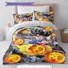 Son Goku Pattern Bedding,Quilt Set Quilt Cover Pillowcase Home Birthday Gift (1 * Duvet Cover + 2 * Pillowcase, Without Core)
