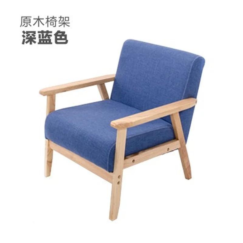 Children Sofa Girl Boy Sofa Chair Solid Wood Soft Fabric Seat Kindergarten Baby Learning Watching TV Leisure Single Sofa Chair