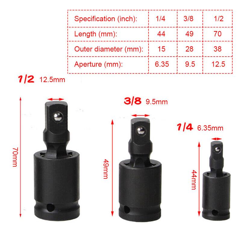 360 Degree Impact Universal Joint-Socket Swivel Knuckle Joint Air Wobble Socket Adapter Extension Electric Wrench