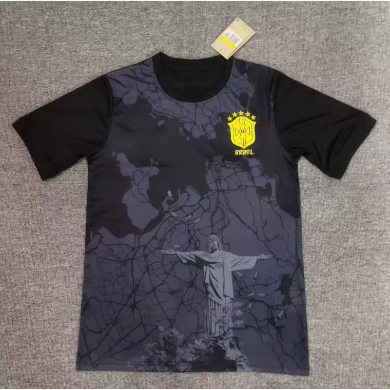 Brazil Training Football Jersey Fans Edition Short Sleeve Soccer Shirts Unisex Women