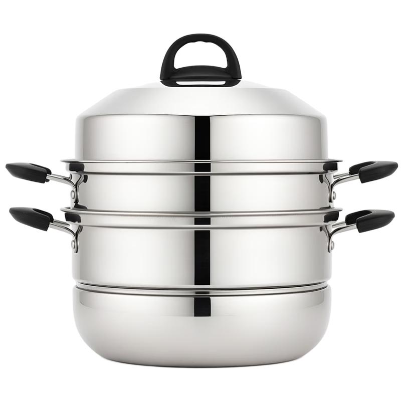 KEGOO 28cm 3-Layer Stainless Steel Steamer Pot