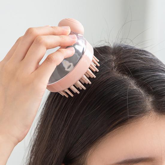 Shampoo Massage Brush with Soft Silicone Teeth Built-in Liquid Dispenser Detachable Design Pet Bathing Brush