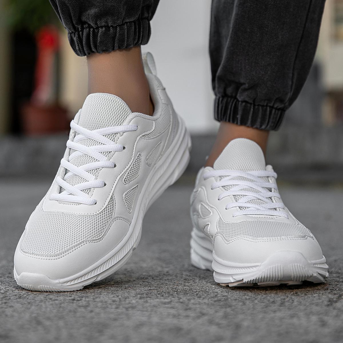 

Женские кроссовки для регби, бега, баскетбола, тенниса, бадминтона, повседневная обувь для школьников и студентов, легкие кроссовки для пар, большие размеры 36-47 EU: 47 белый