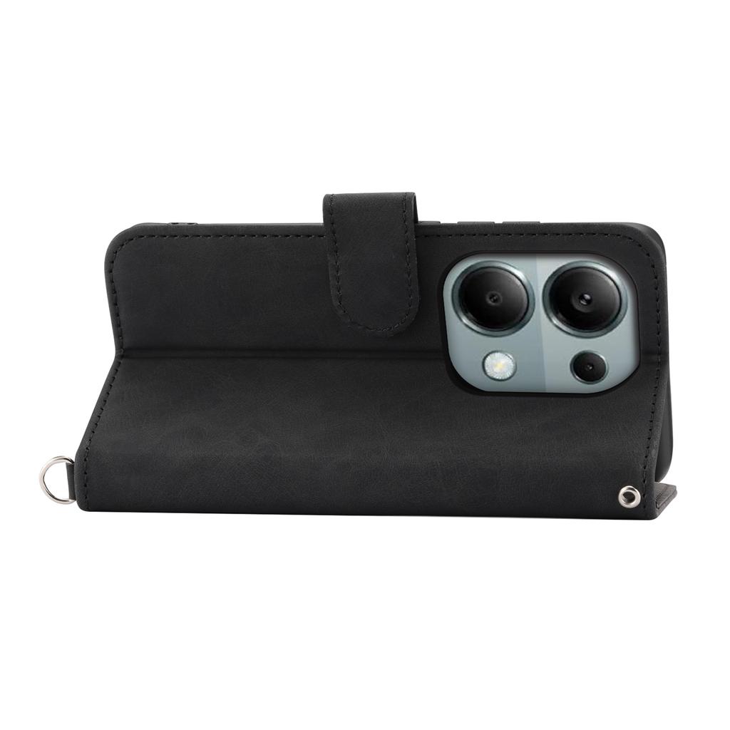 For Xiaomi Redmi Note 13 Pro 4G/Poco M6 Pro 4G Case Flower Pattern Skin-touch Phone Cover with 2 Straps