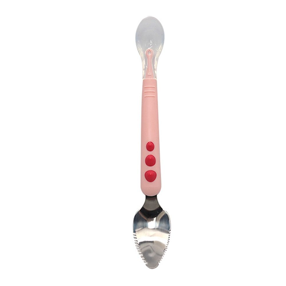 Double-Ended Fruit Puree Spoon Baby Tableware Fruit Scraper Spoon Portable Feeding Spoon