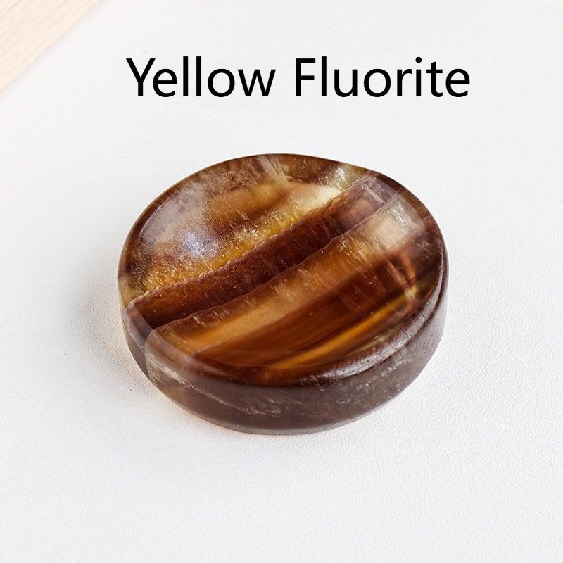 Natural powder crystal small bowl, crystal white yellow powder crystal bowl, living room, home, office desktop, handicraft decoration