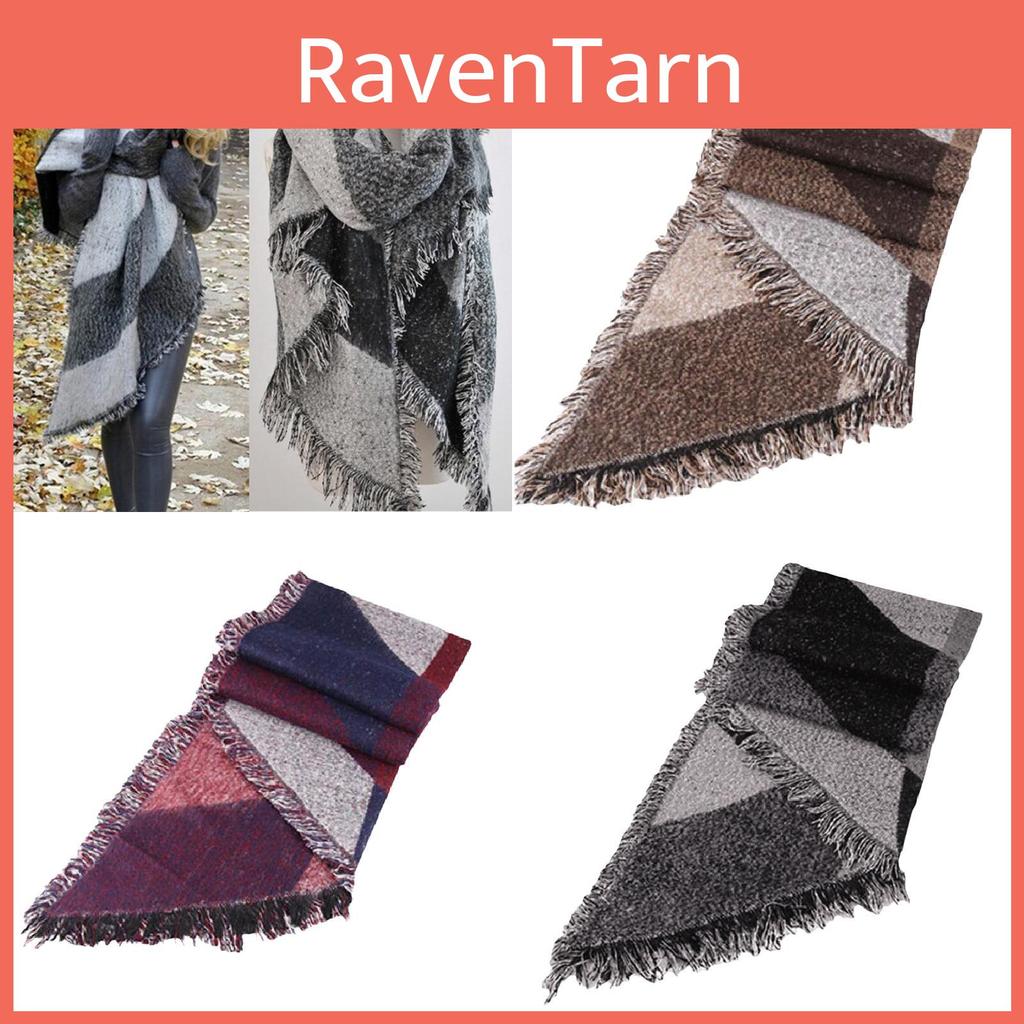Women Long Imitation Cashmere Scarf Wrap Shawl Plaid Tassel Winter Warm Gift