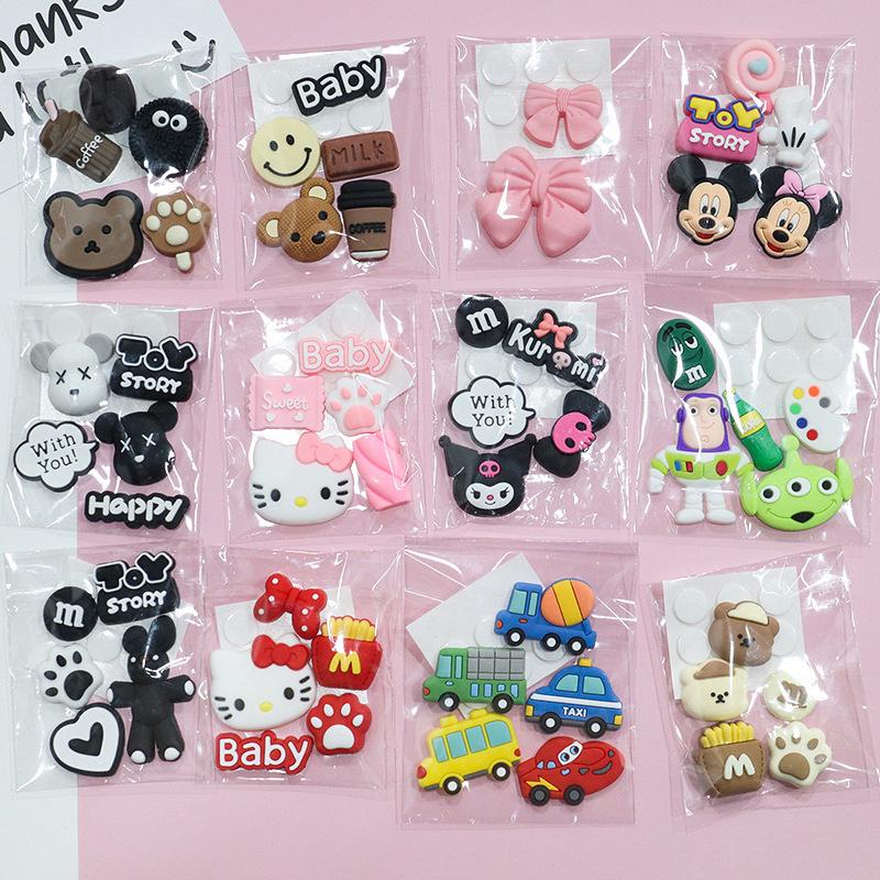3D Cartoon Water Cup Sticker: Soft Glue Decoration, Mixed Style DIY, No-Trace Adhesive, Cute Phone Case, Refrigerator Magnet
