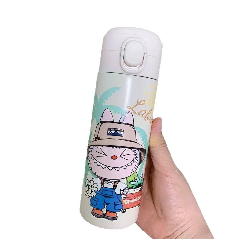 Large Capacity 304 Stainless Steel Children's Thermos Cup Student Portable Water Cup Female High Value Bouncing Cover Cup