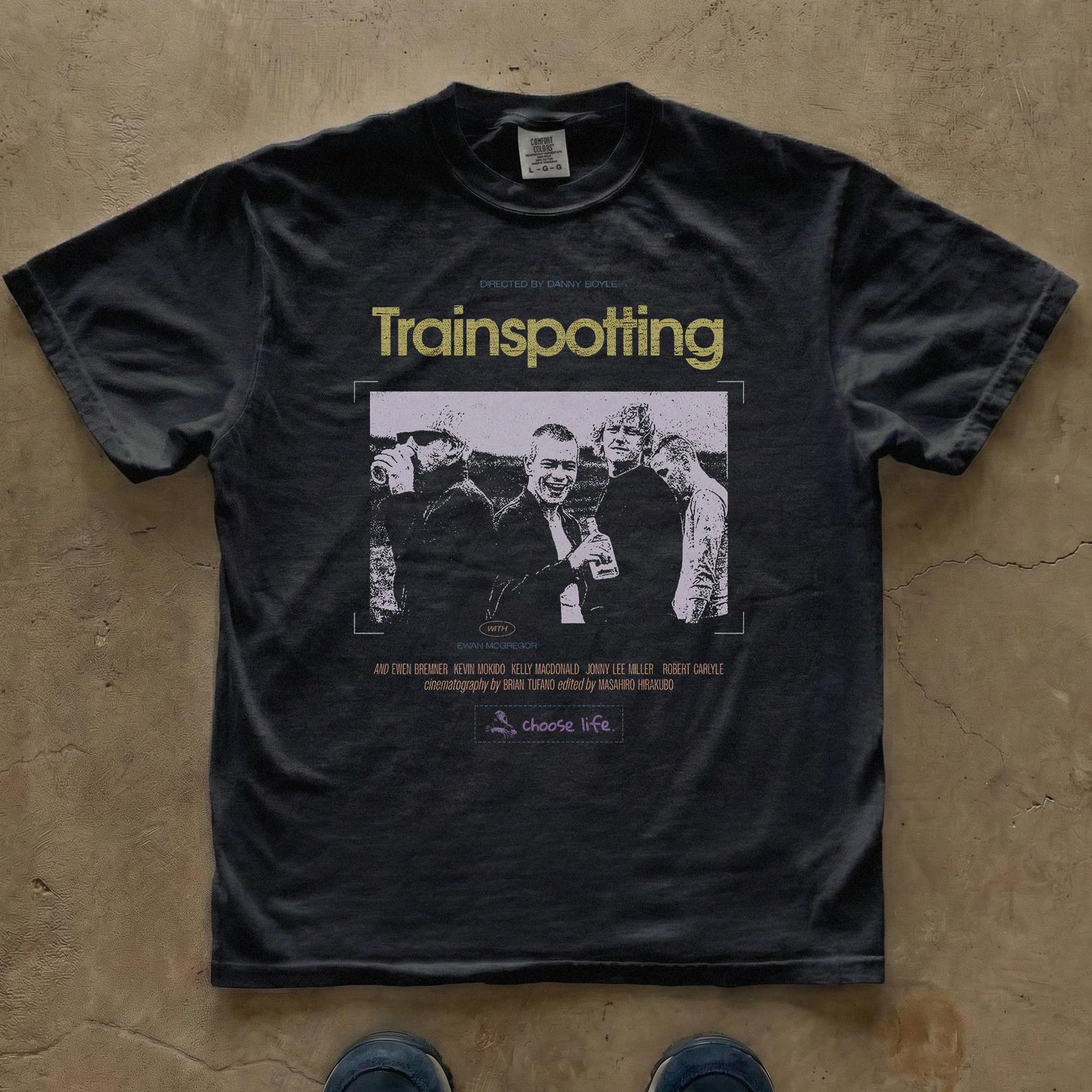 Trainspotting Movie Poster T-Shirt | Comfort Colors Graphic Tee L