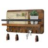 Suport de chei din lemn retro pentru agățat pe perete cu 5 cârlige Raft organizator multifuncțional Decor pentru casă Pentru hol Intrare