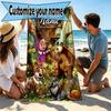 Custom Name Personalized Masha and the Bear Print Beach Towel, for Trip Camping Beach Party Home Decor, Birthday Gift for Family & Friends