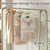 3 Layers Clothes Storage Bag Hanging Organizer for Underwear Socks Multi Purpose Polyester Mesh Wardrobe Hanging Pockets