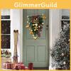 European And American Style Gold Hanging Christmas Heart Shaped Wreath For Festive Home Decor