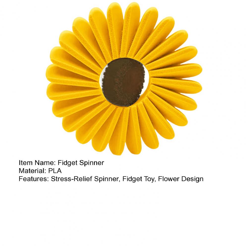 6.65cm Flower Fidget Spinner 3D Printed Spring Flower Fidget Toy Stress-Relief Flower For Home Office Use Adults And Children