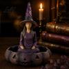 Vintage Style Storage Meditating Witch Jewelry Tray Gothic Resin Decorative Decoration Dish Mysterious Zen Desktop Organizer for Keys Trinkets Room