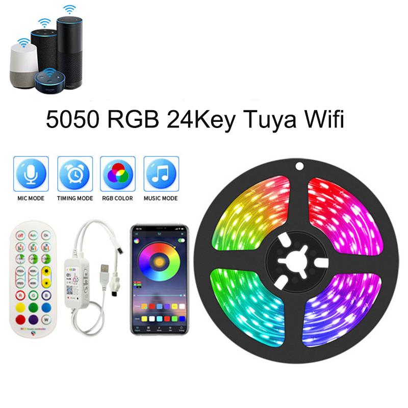 

Led Strip Lights For TV Backlight Dimmable RGB Led Tape Music Sync Alexa RGB Led Light Strips Tuya Bluetooth Wifi Usb Led Lights 5050 Non Waterproof&1m