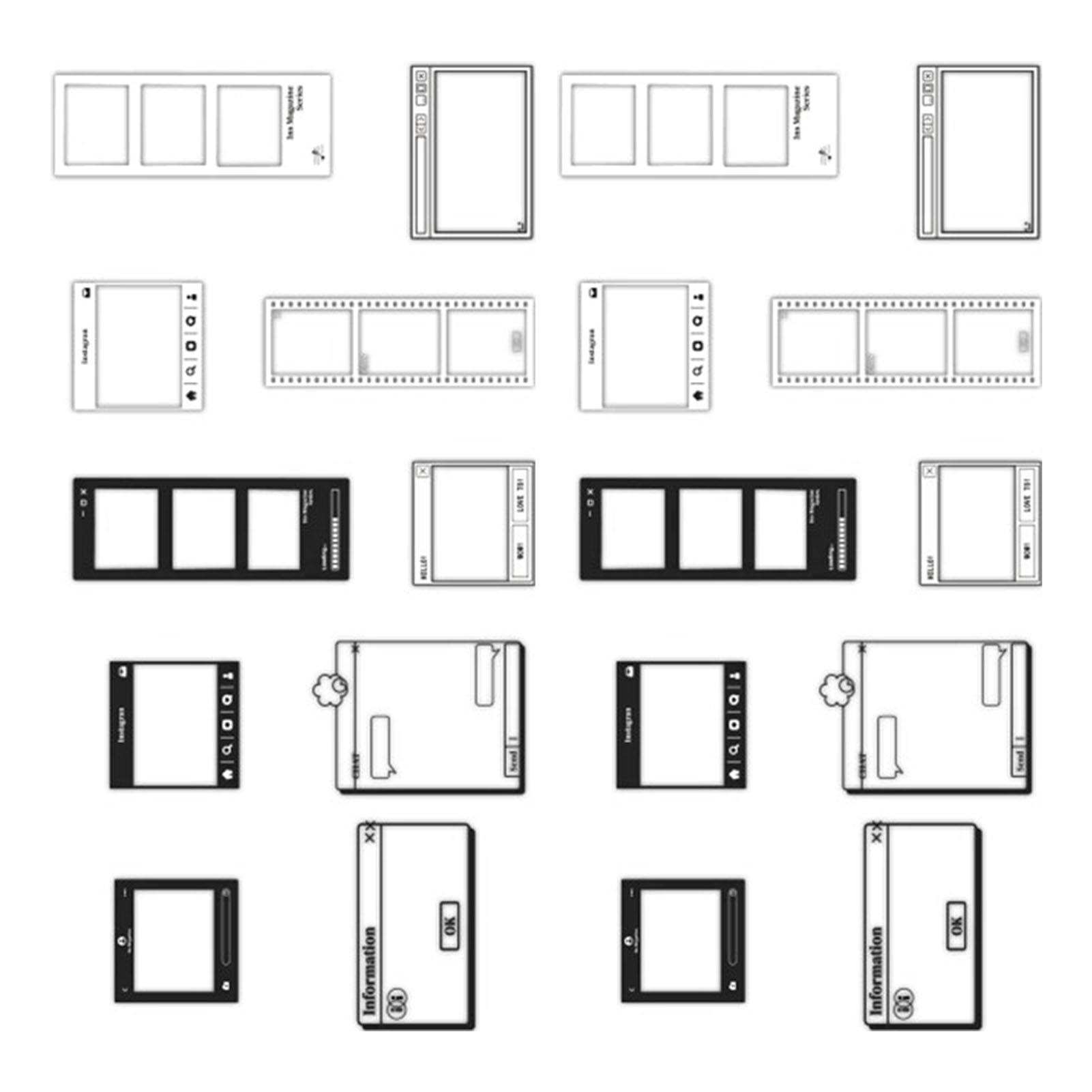 

20 Pcs Retro Camera Film Stickers PET Decorative Vintage Scrapbooking Stickers for DIY