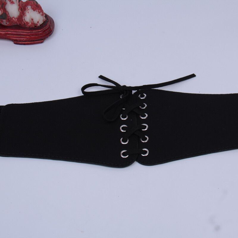 Retro Ethnic Style Elastic Elastic Belt Bundled Waist Seal Wide Black Single Circle Dress Coat Red Seal