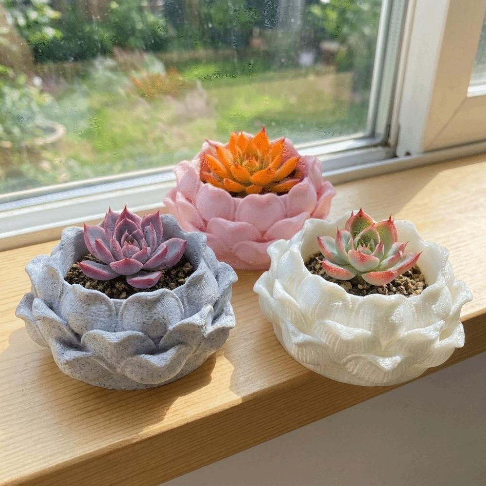 With Drainage Hole Plastic Nursery Pots 3D Printed Jewelry Storage Box Succulent Plant Pot Yard